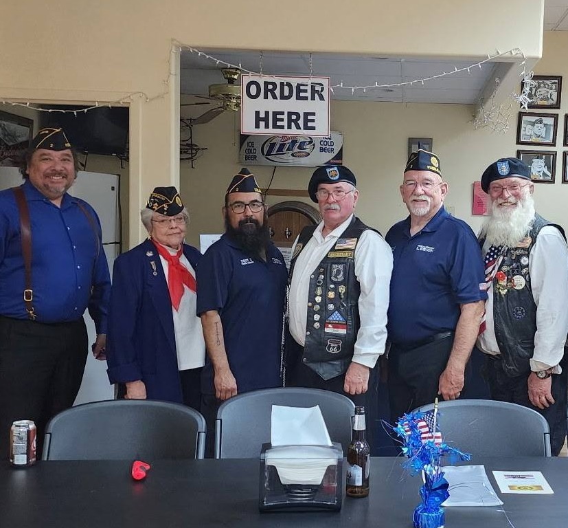 Veterans sharing a candid moment at the Post canteen