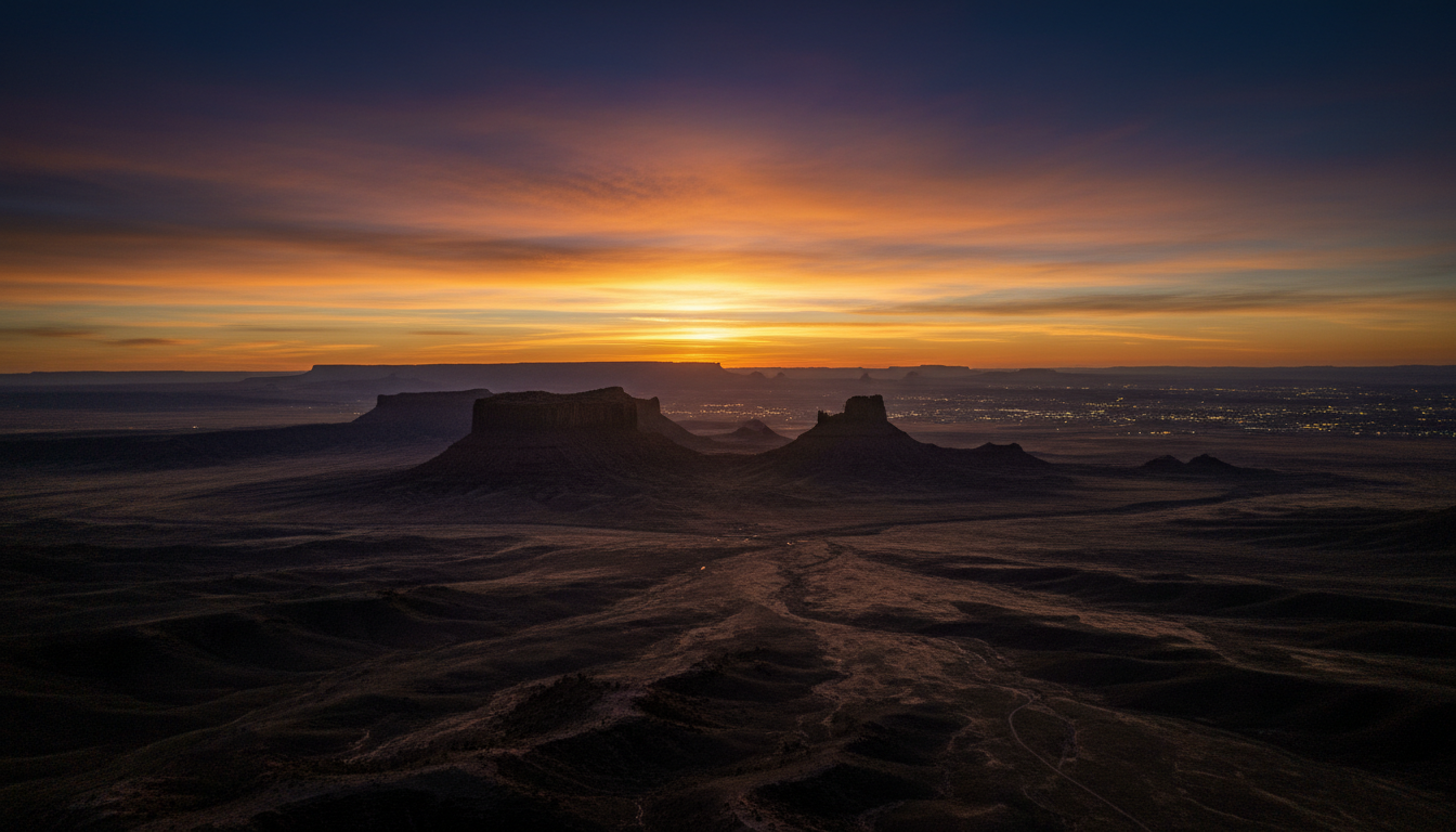 Pueblo Colorado landscape at golden hour