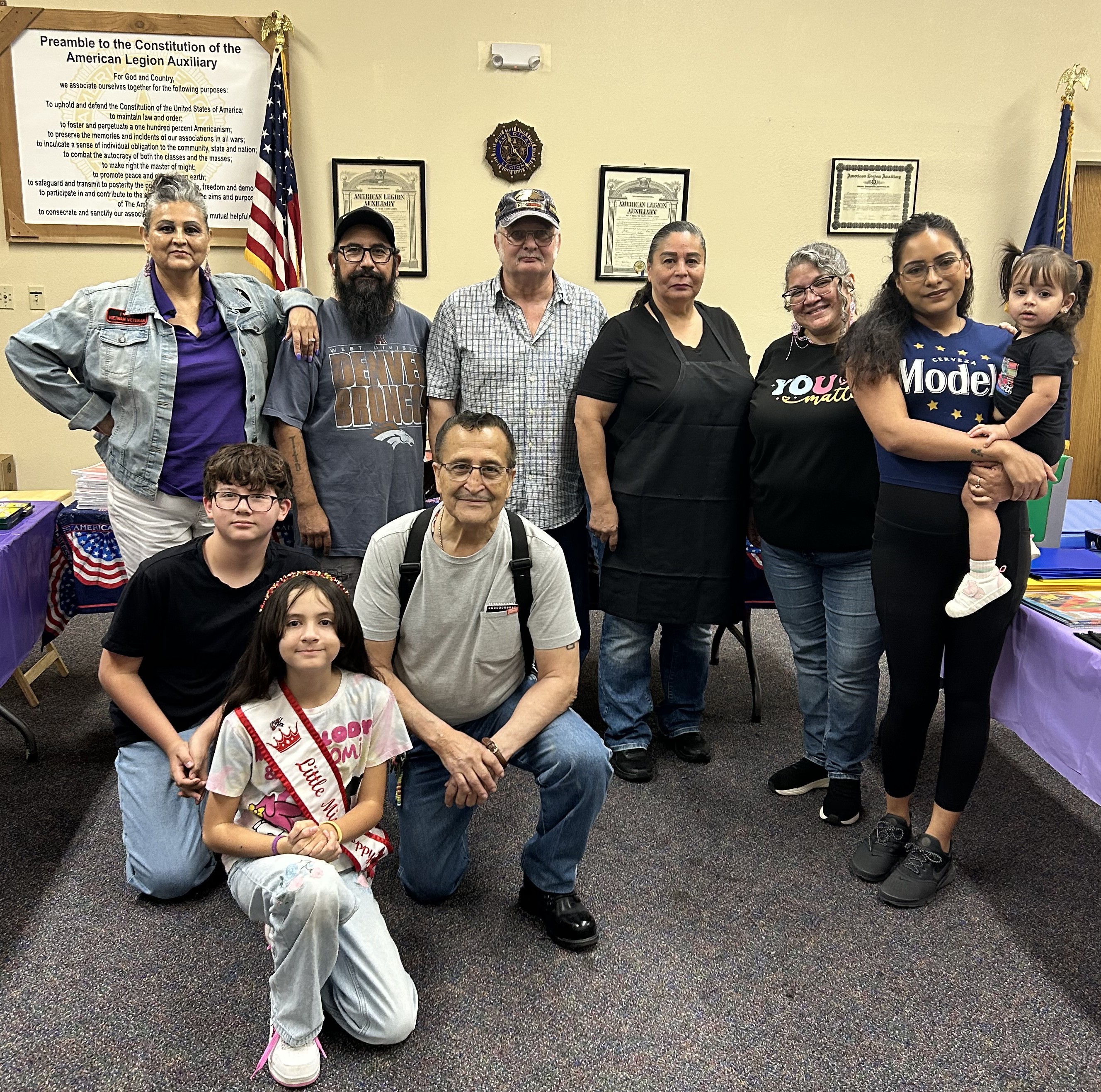 Back to school supply giveaway at Post 2 — group photo