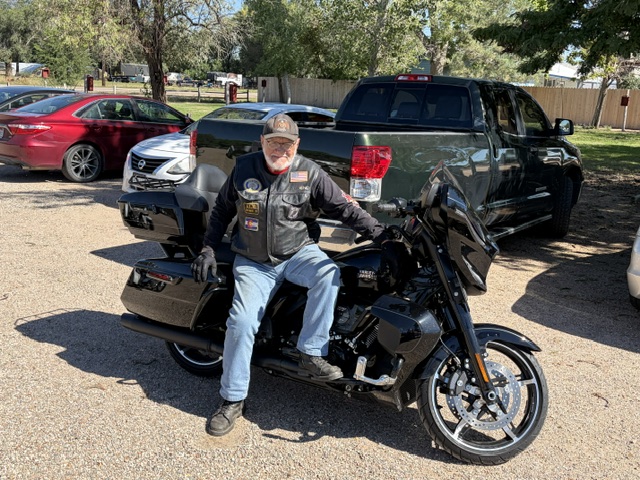 Avondale Veteran's Parade — rider on Harley-Davidson motorcycle