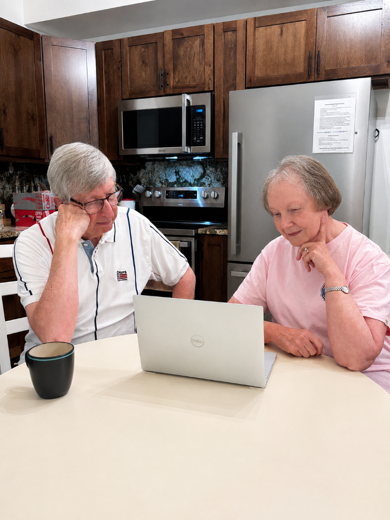 Elderly hands confidently using a smartphone
