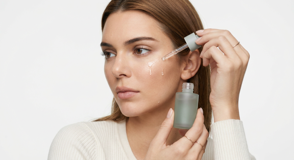 Campaign talent applying serum