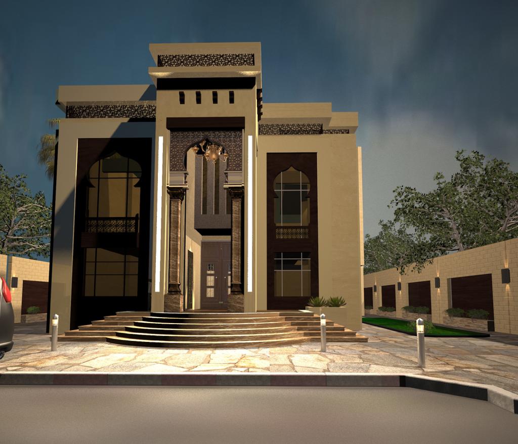 Modern Villa Night View