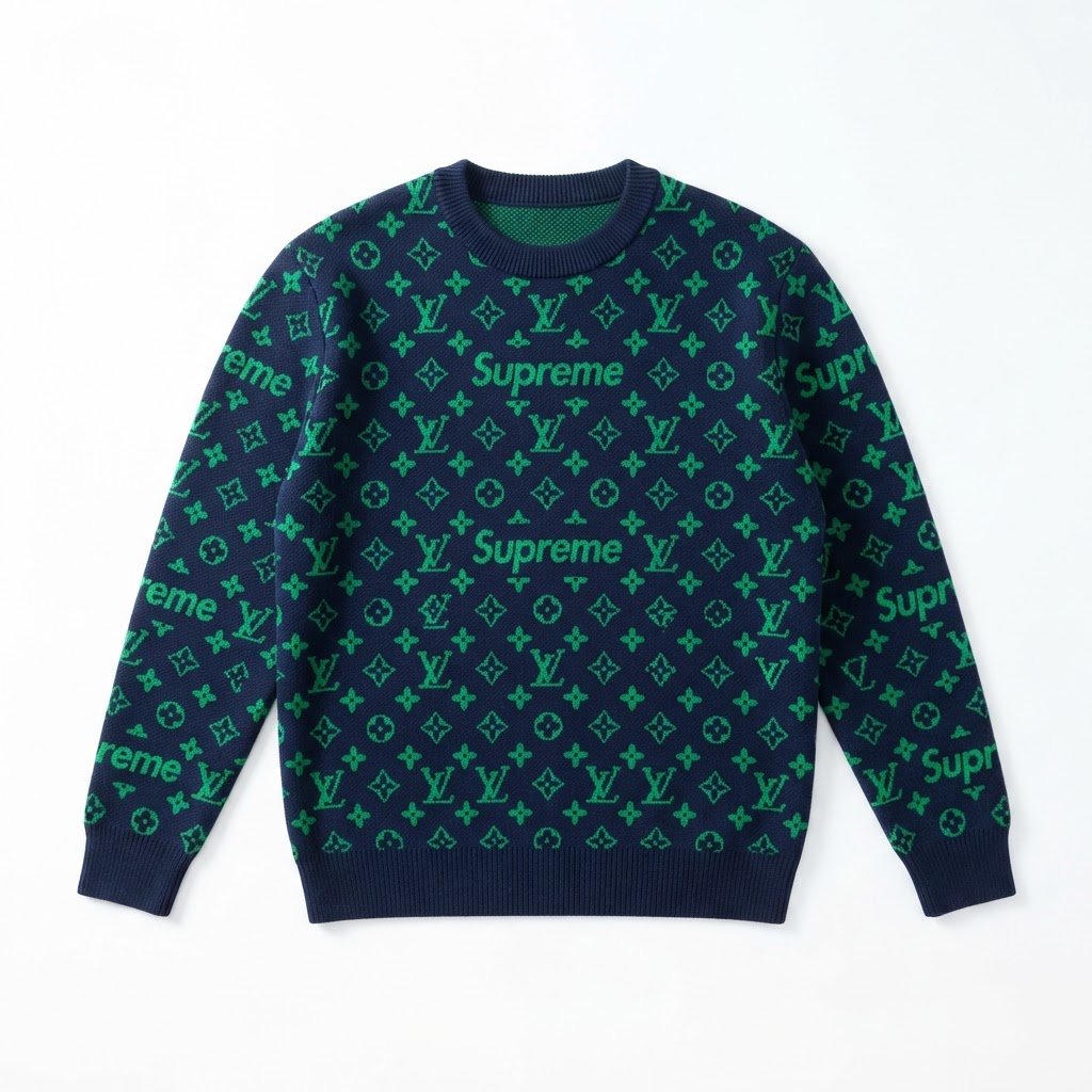 LV x Supreme Knit Sweater — Navy/Green