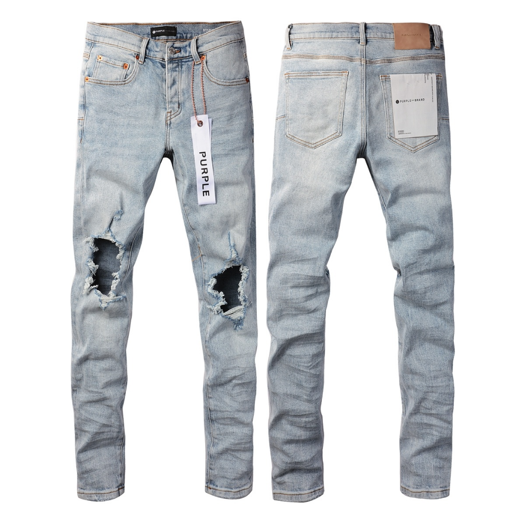 Purple Brand Orange Paint Rip Slim Jeans — Black