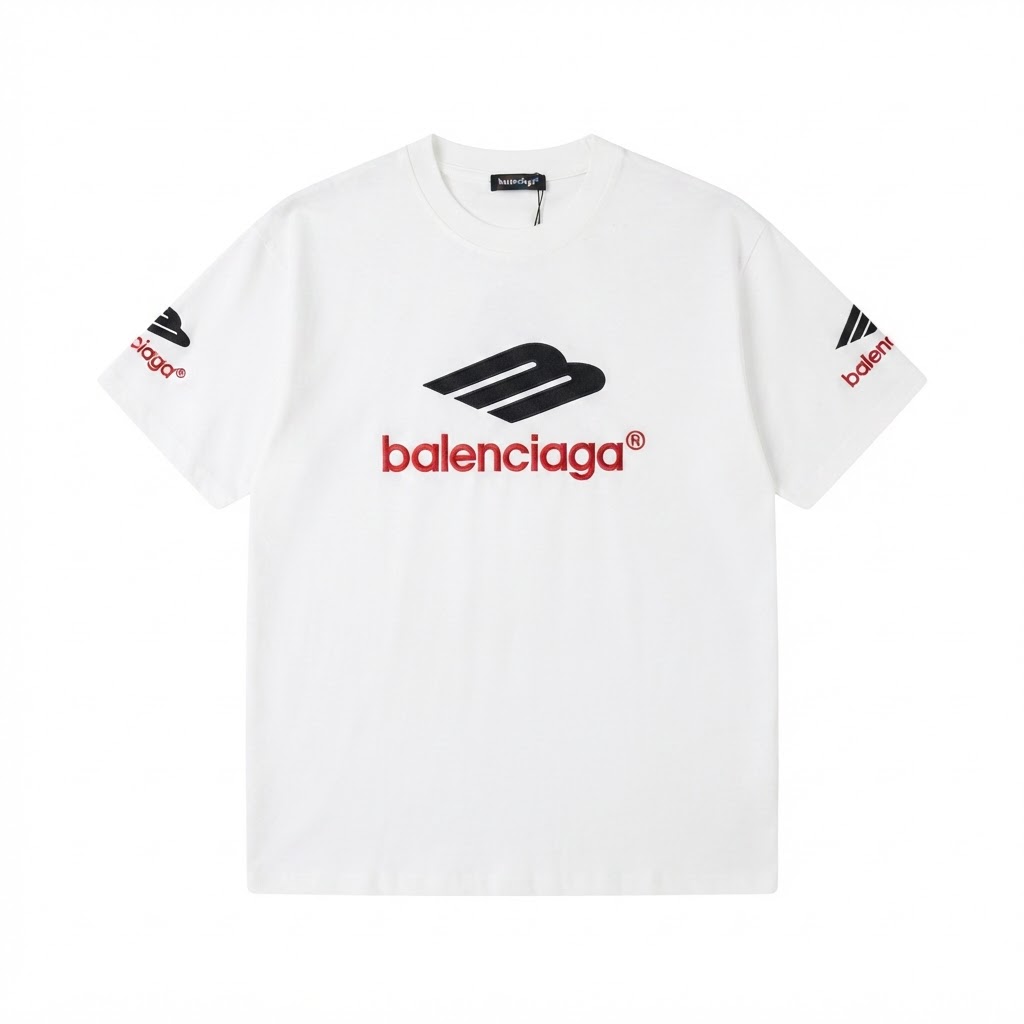 BALENCIAGA Embroidered B Logo Tee