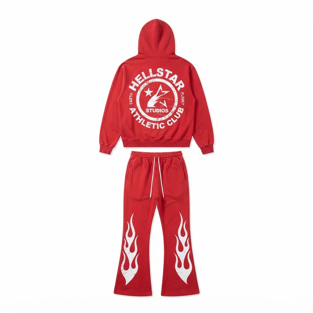 Hellstar Circle Logo Tracksuit — Red