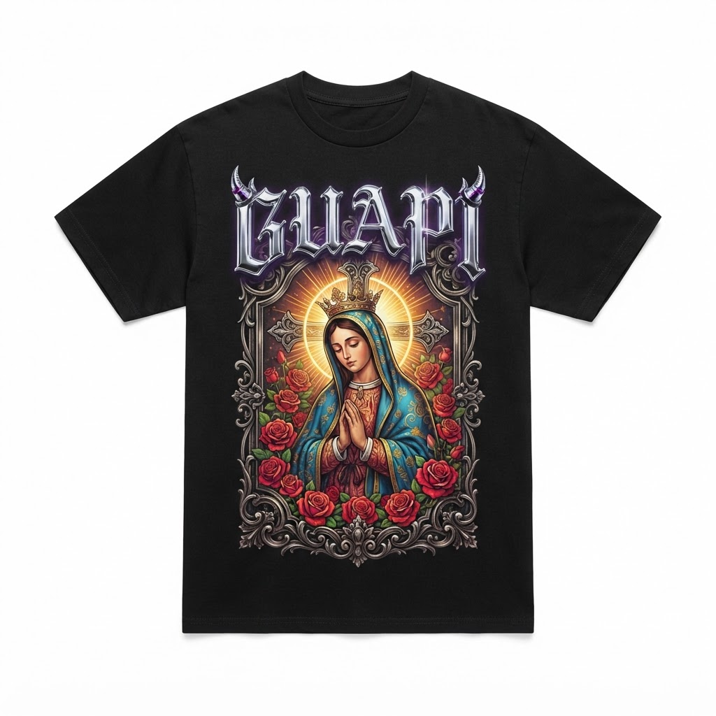 Guapi Tee — Virgin Mary Gothic Black