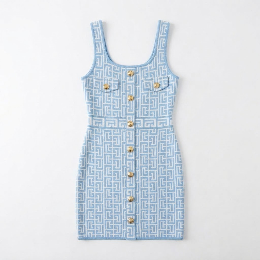 Balmain Maze Knit Mini Dress
