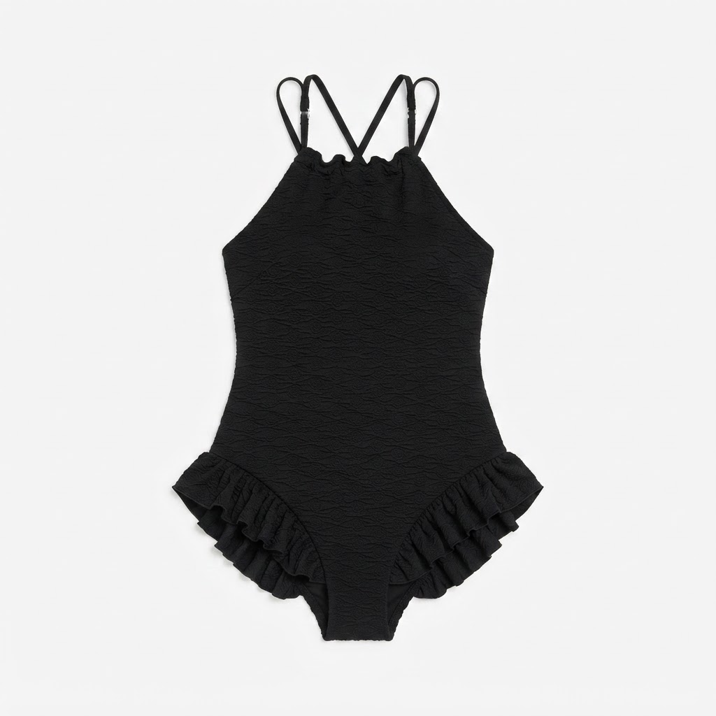 Chanel Black Ruffled One-Piece