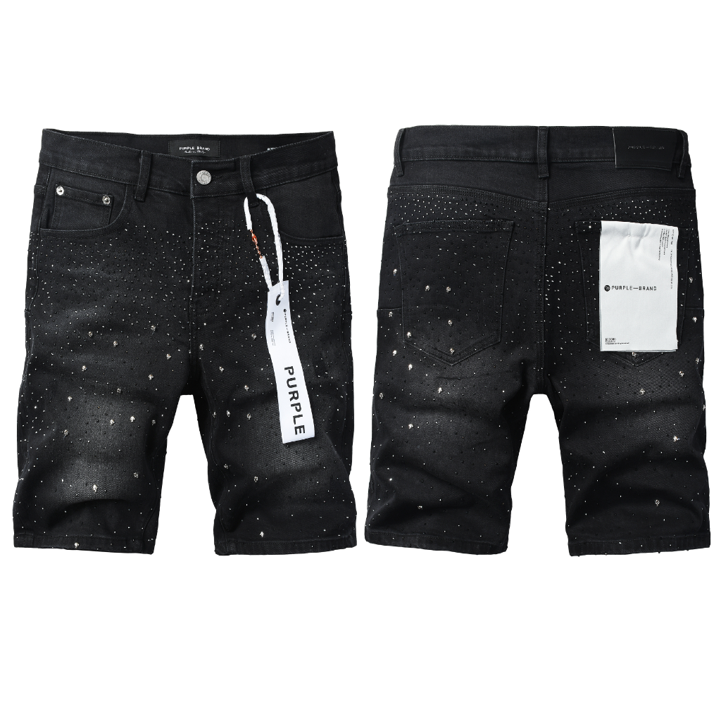 Purple Brand Clean Shorts — Black