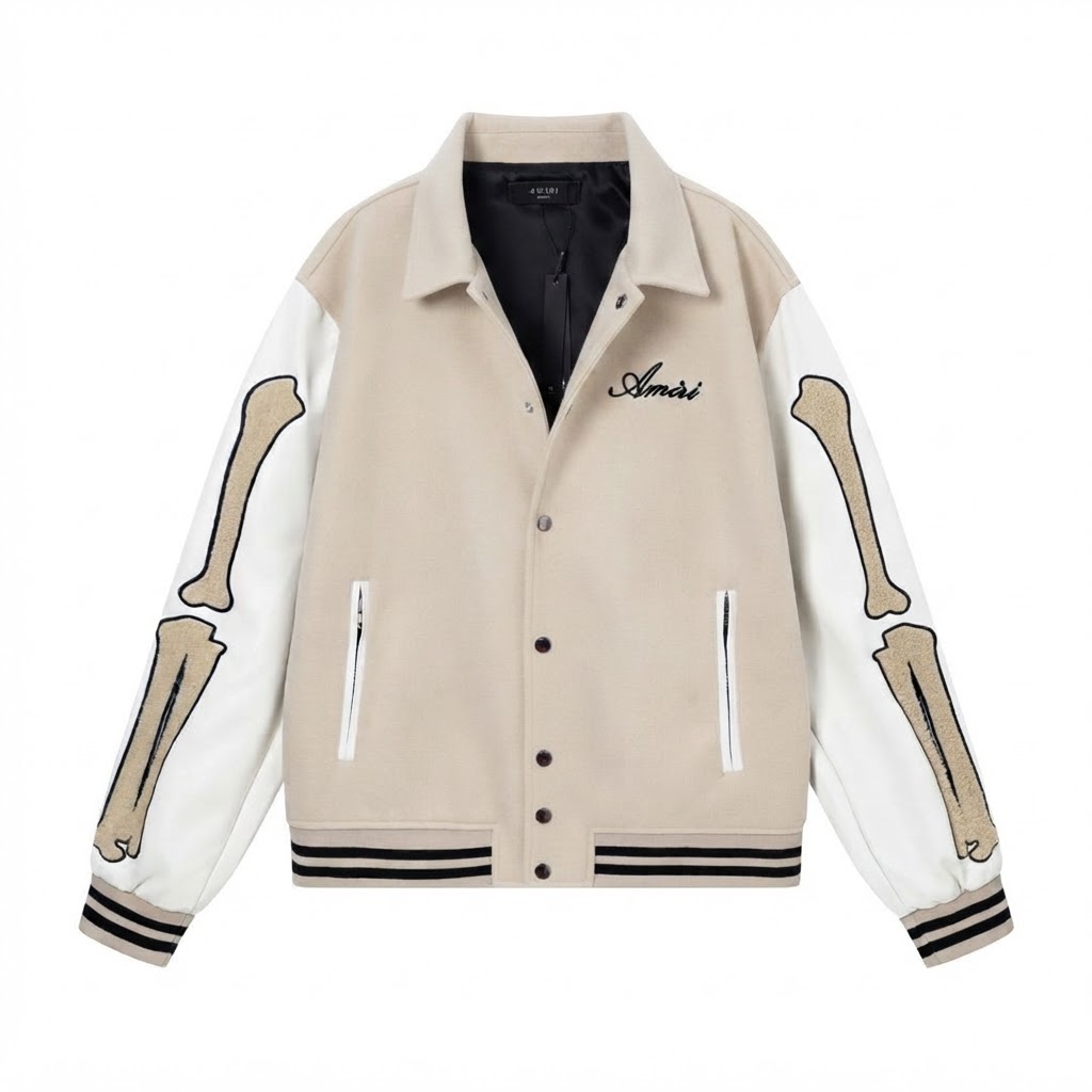 Designer Varsity Jacket (Brown & Beige)