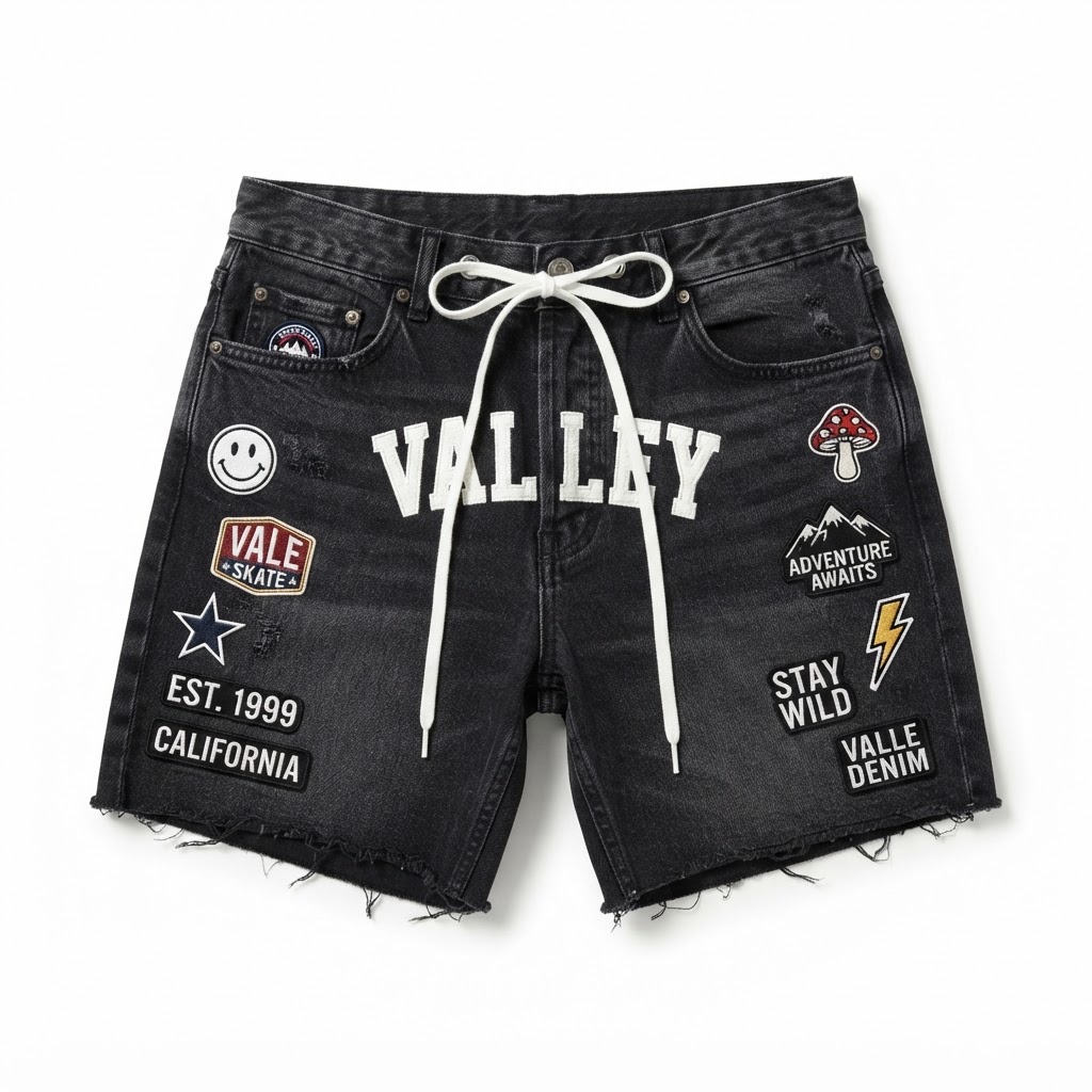 Vale Denim Shorts — Black