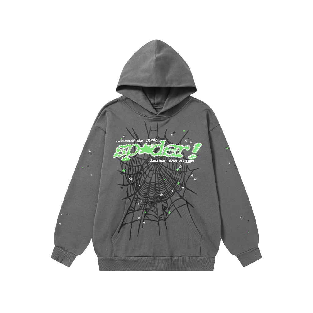 Sp5der Slime Charcoal Hoodie