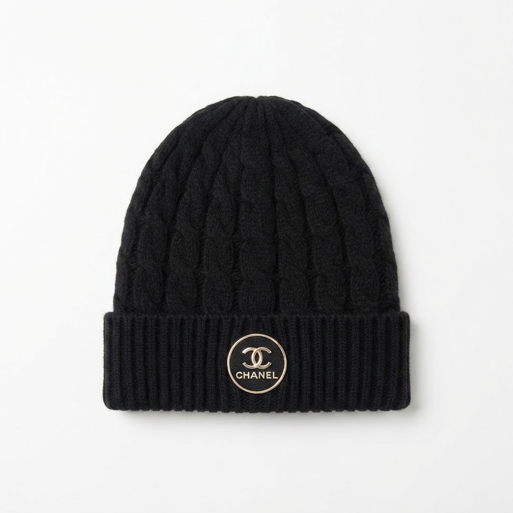 Chanel CC Diamond Knit Beanie