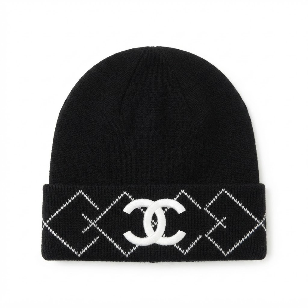 Chanel CC Diamond Knit Beanie