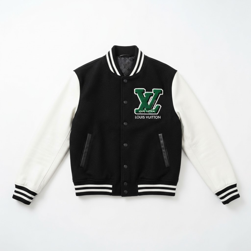 LV Varsity Jacket — Black / Green LV