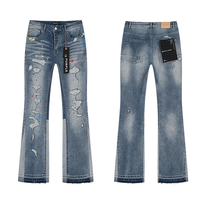 Purple Brand Extreme Rip Flare Jeans — Light Blue (Women's)