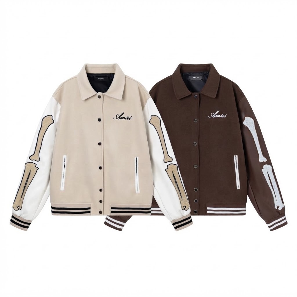 Designer Varsity Jacket (Brown & Beige)