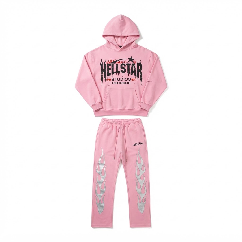 Hellstar Flame Logo Tracksuit — Pink