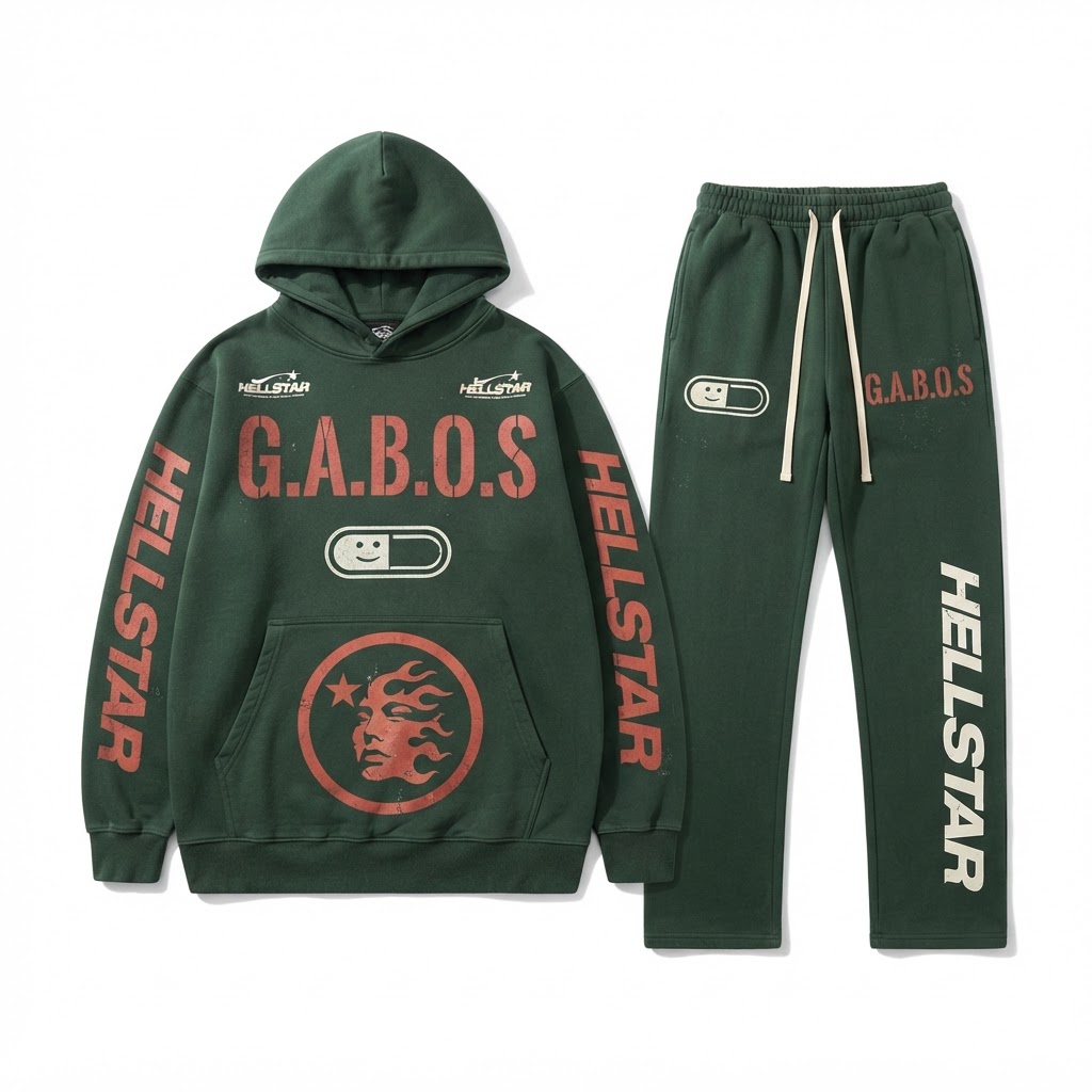 Hellstar Tracksuit Set — Dark Green G.A.B.O.S