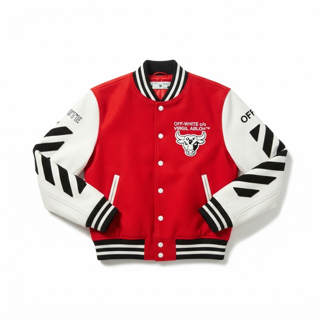 Off-White Varsity Jacket — Red / White