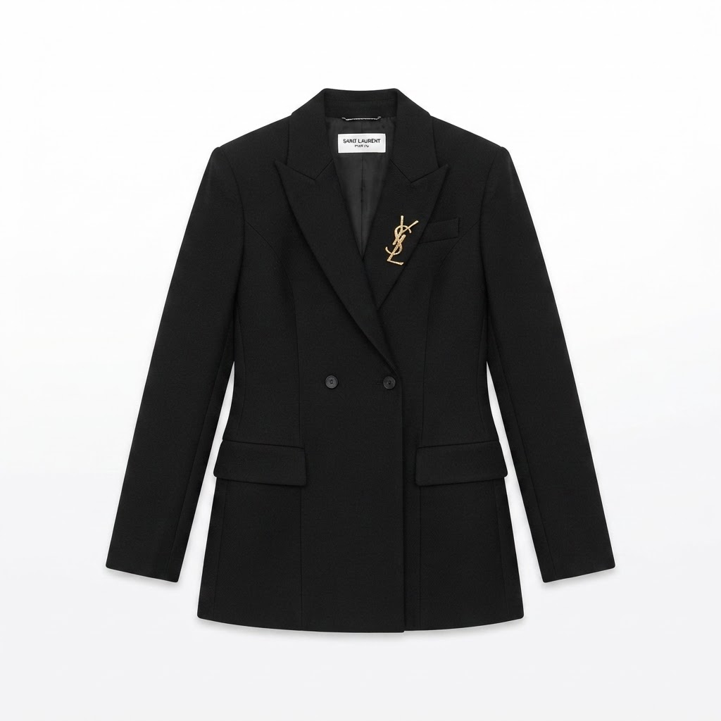 Saint Laurent YSL Brooch Blazer
