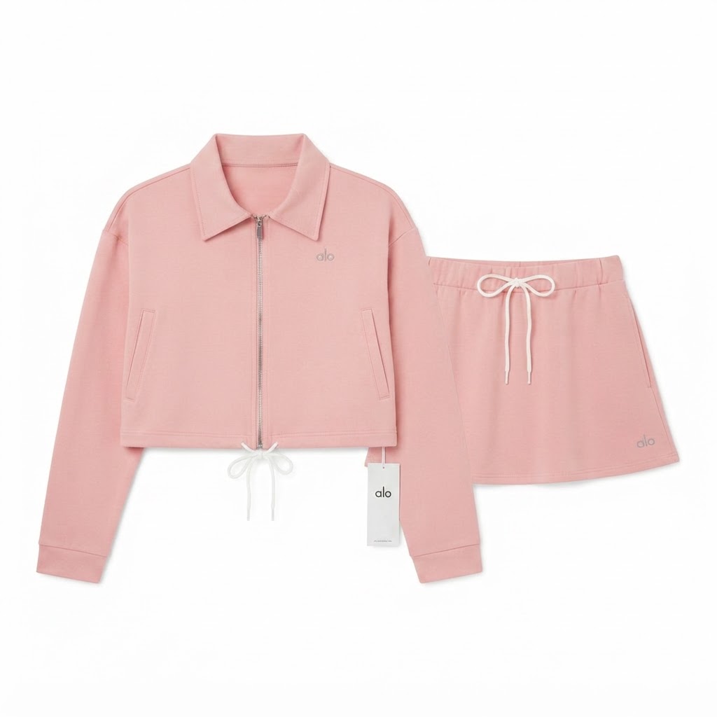 Alo Yoga Zip Jacket & Mini Skirt Set