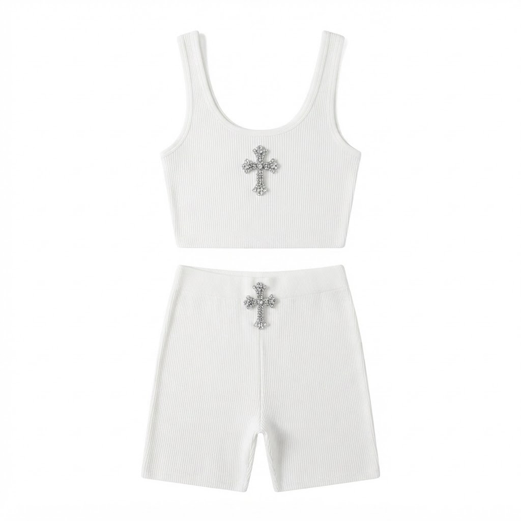 Chrome Hearts Ribbed Cross Set