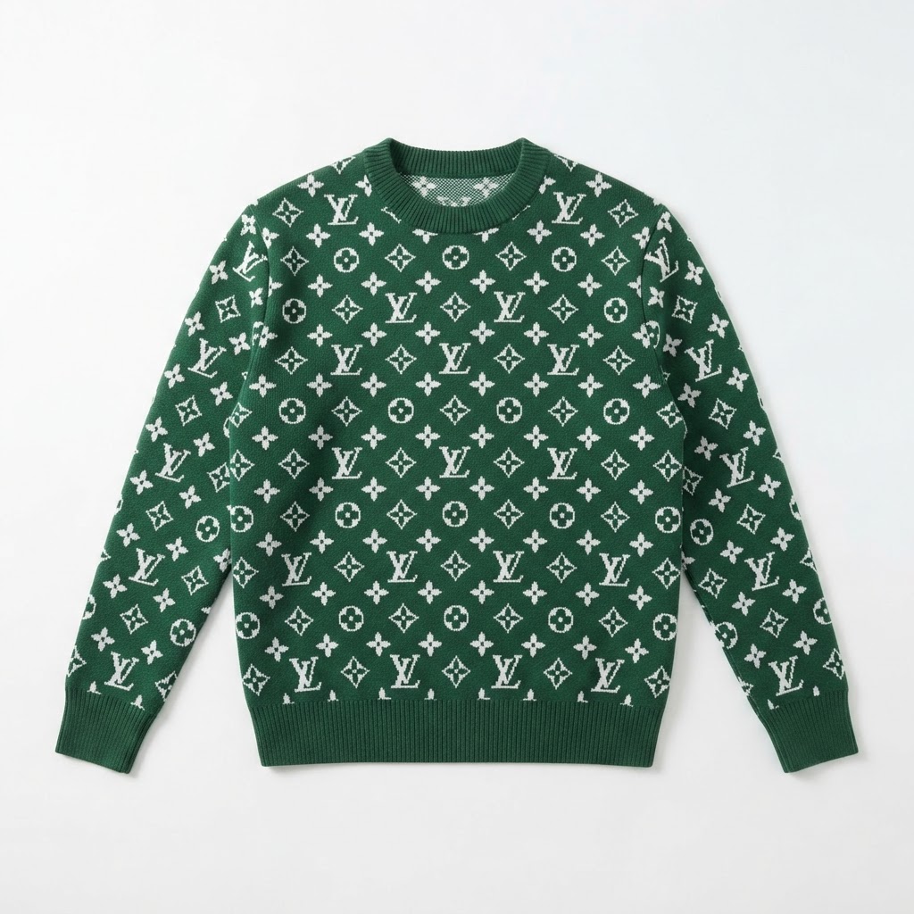 LV Monogram Knit Sweater — Green
