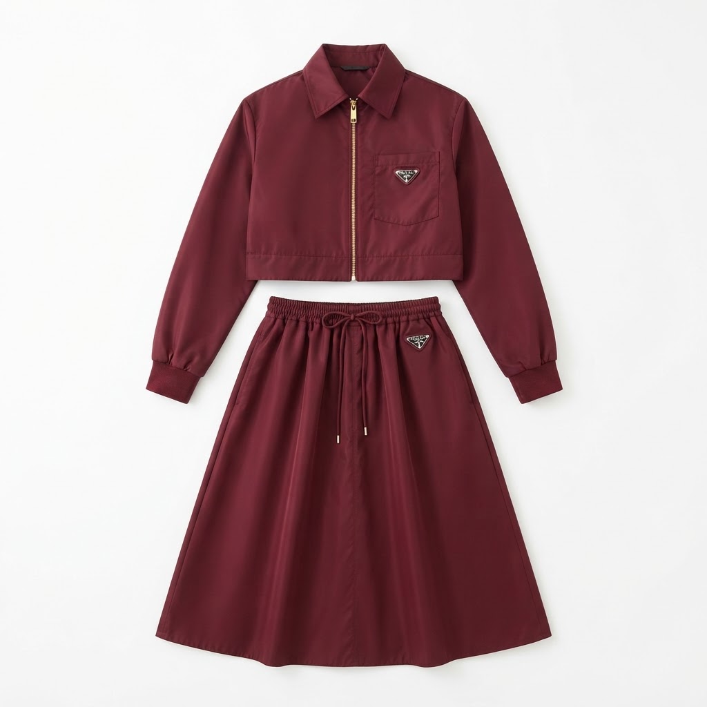 Prada Cropped Jacket & Midi Skirt Set