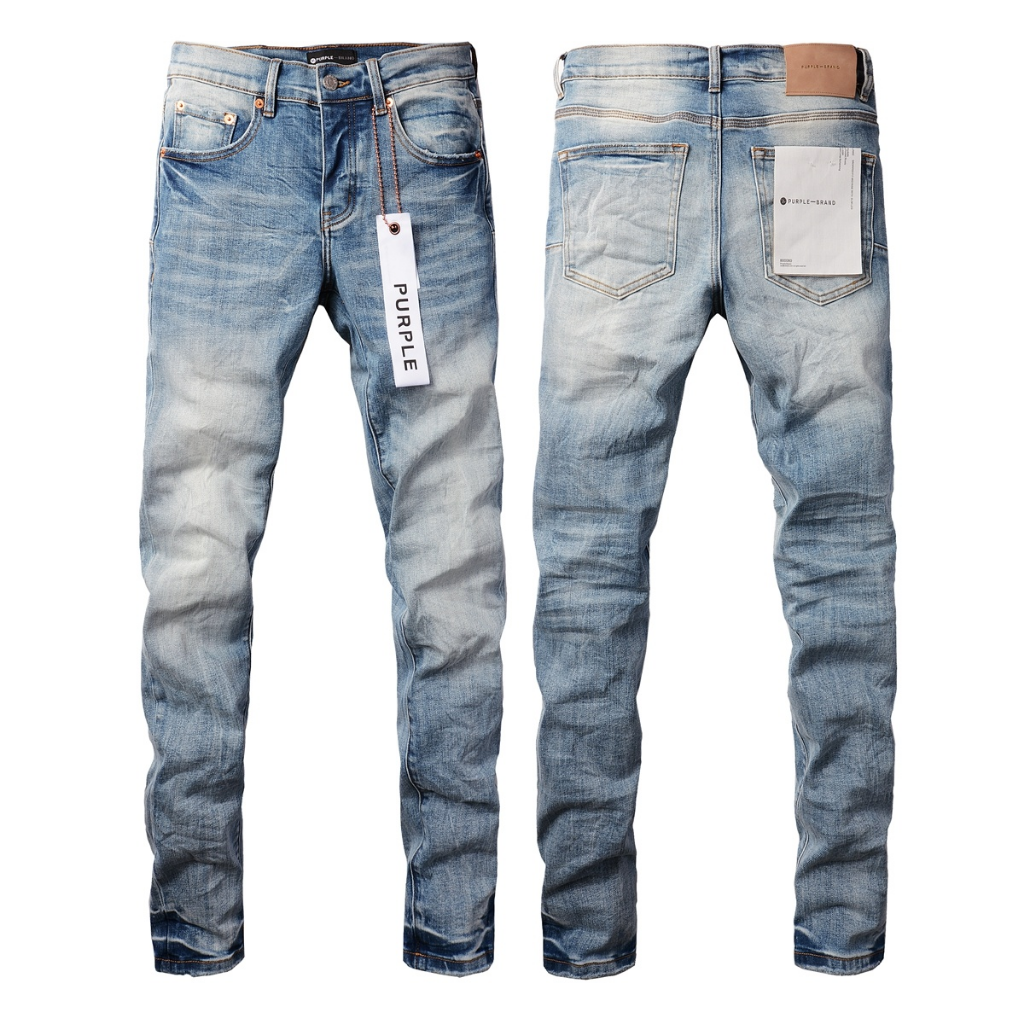 Purple Brand Light Blue Black Graphic Slim Jeans