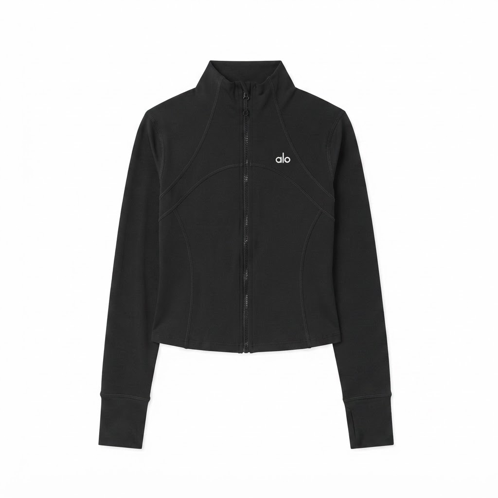 Alo Cropped Mock-Neck Contoured Jacket