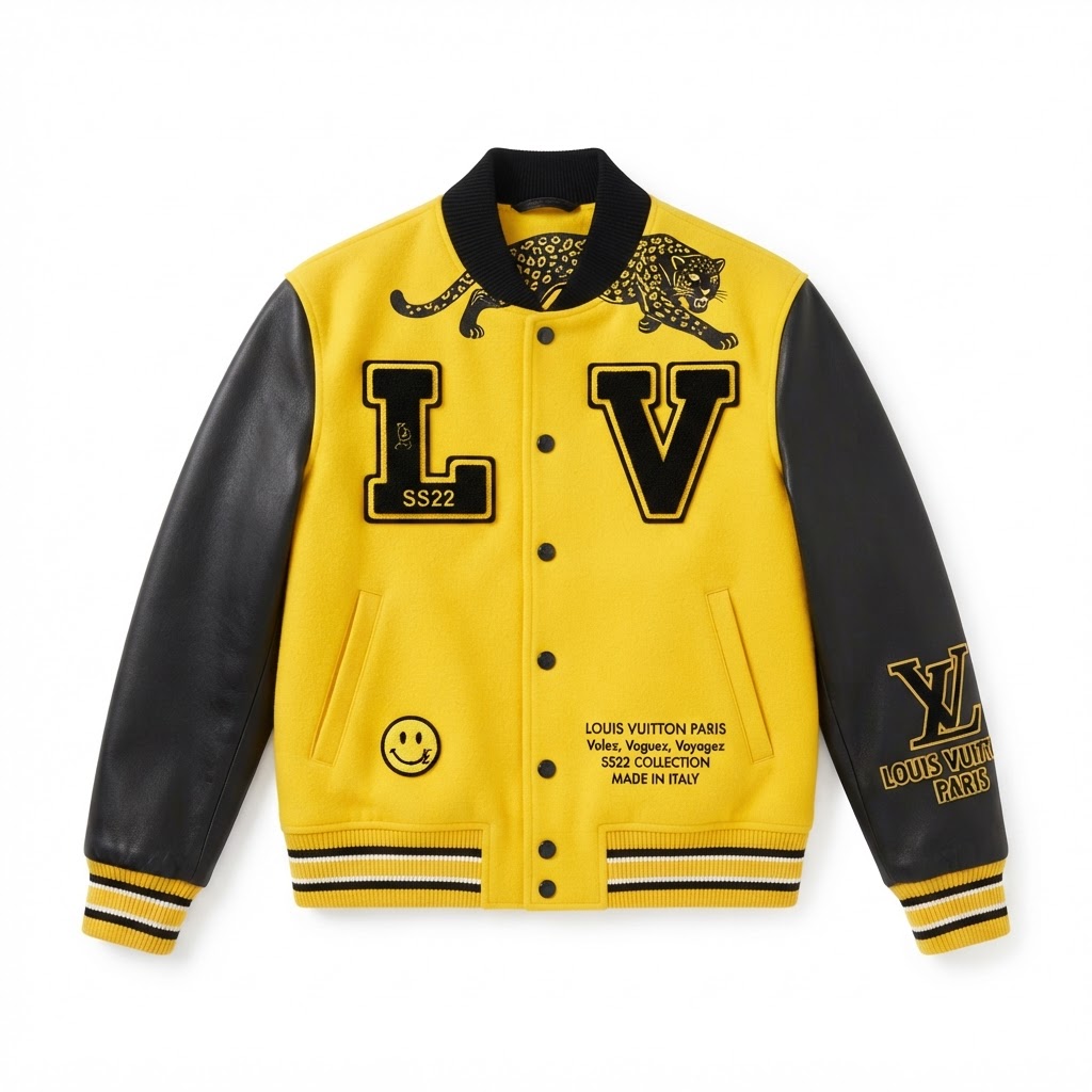 LV Varsity Jacket — Yellow / Black Panther SS22