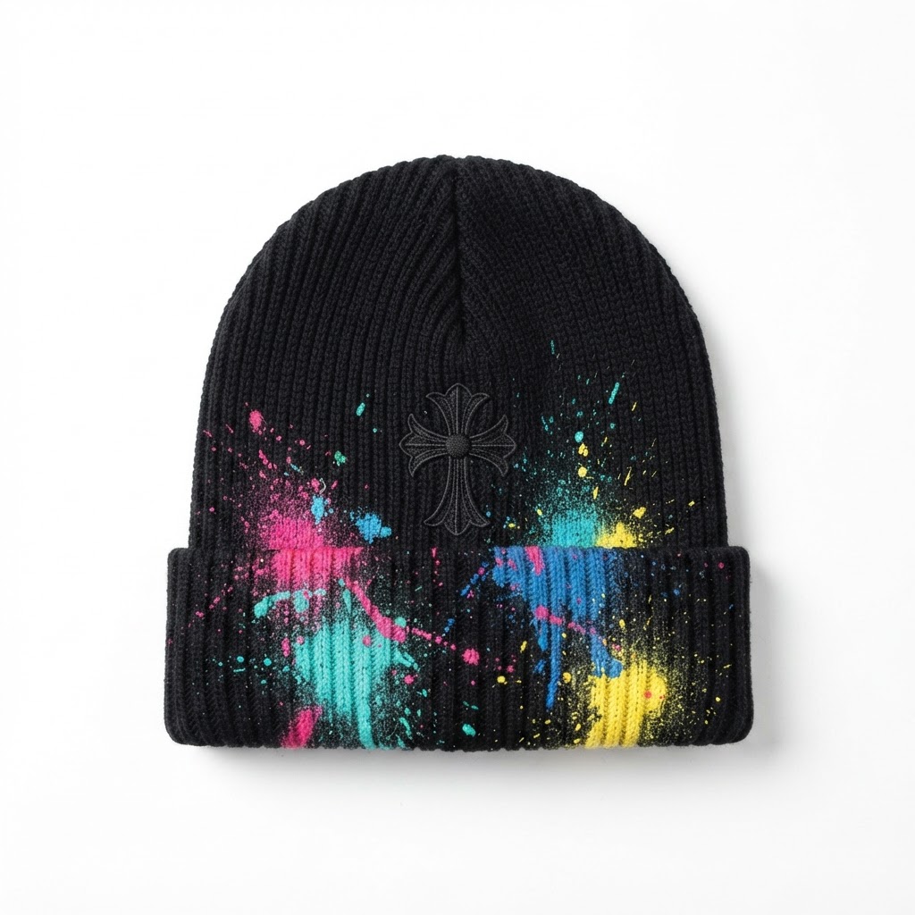 Ami Paris Heart Logo Beanie — Blue Logo