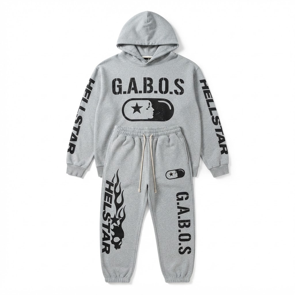 Hellstar Tracksuit Set — Grey G.A.B.O.S