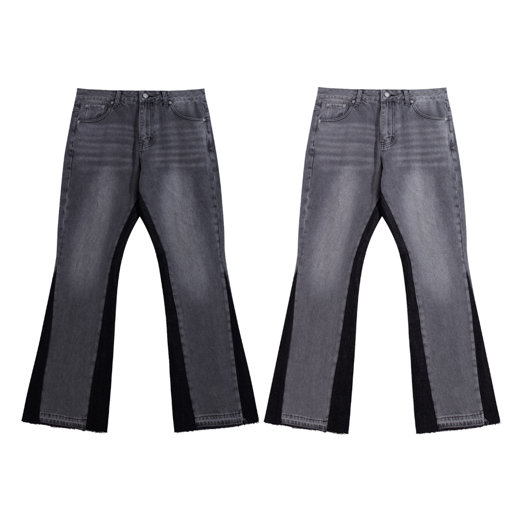 Gallery Dept. White Flare Jeans w/ Beige Side Panels