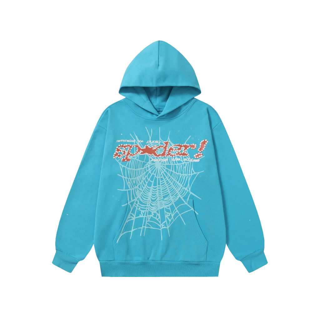 Sp5der Slime Cyan Hoodie