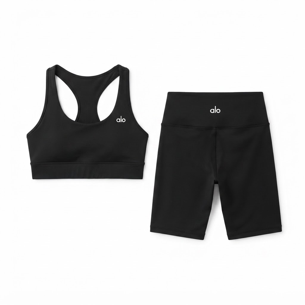 Alo Racerback Bra & Biker Shorts Set