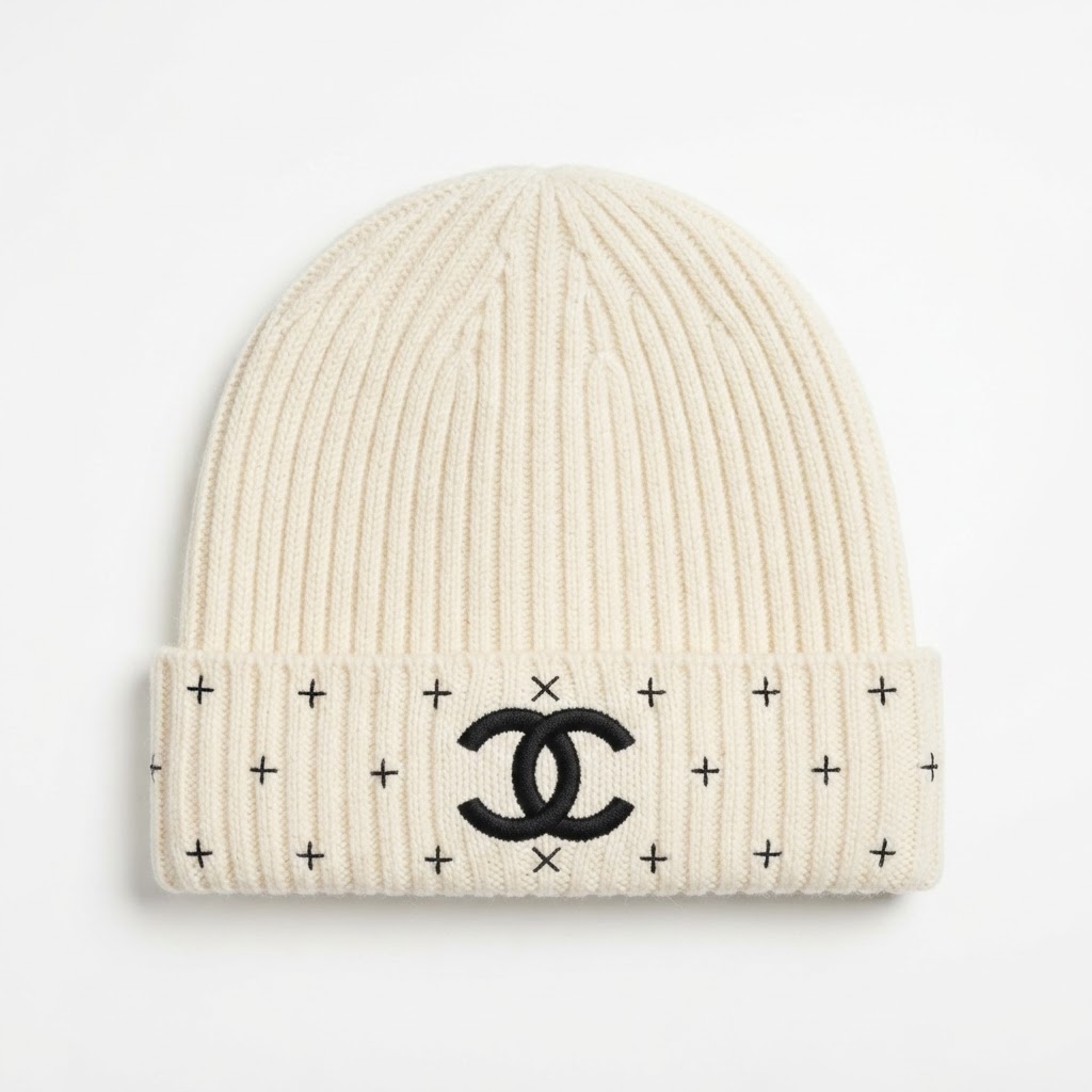 Chanel Cross Logo Knit Beanie
