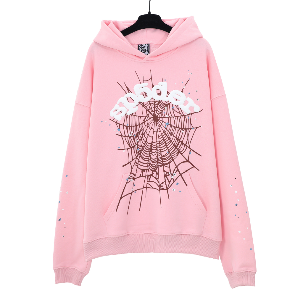 Sp5der Pink Web Hoodie