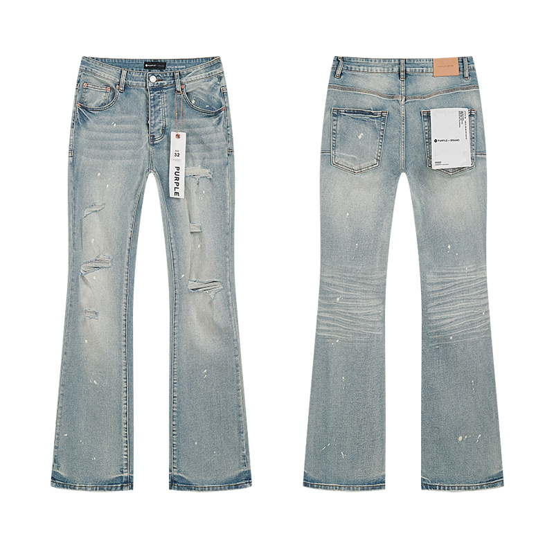 Purple Brand Distressed Flare Jeans — Light Blue (Women's)