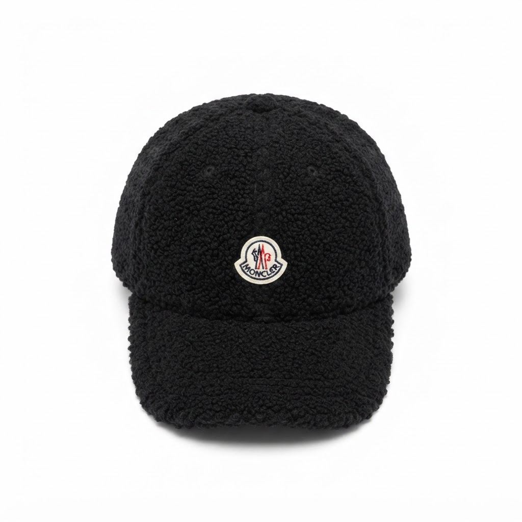 Moncler Logo Teddy Fleece Baseball Cap