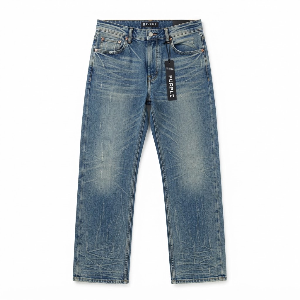 Purple Brand Wide-Leg Washed Jeans — Medium Blue