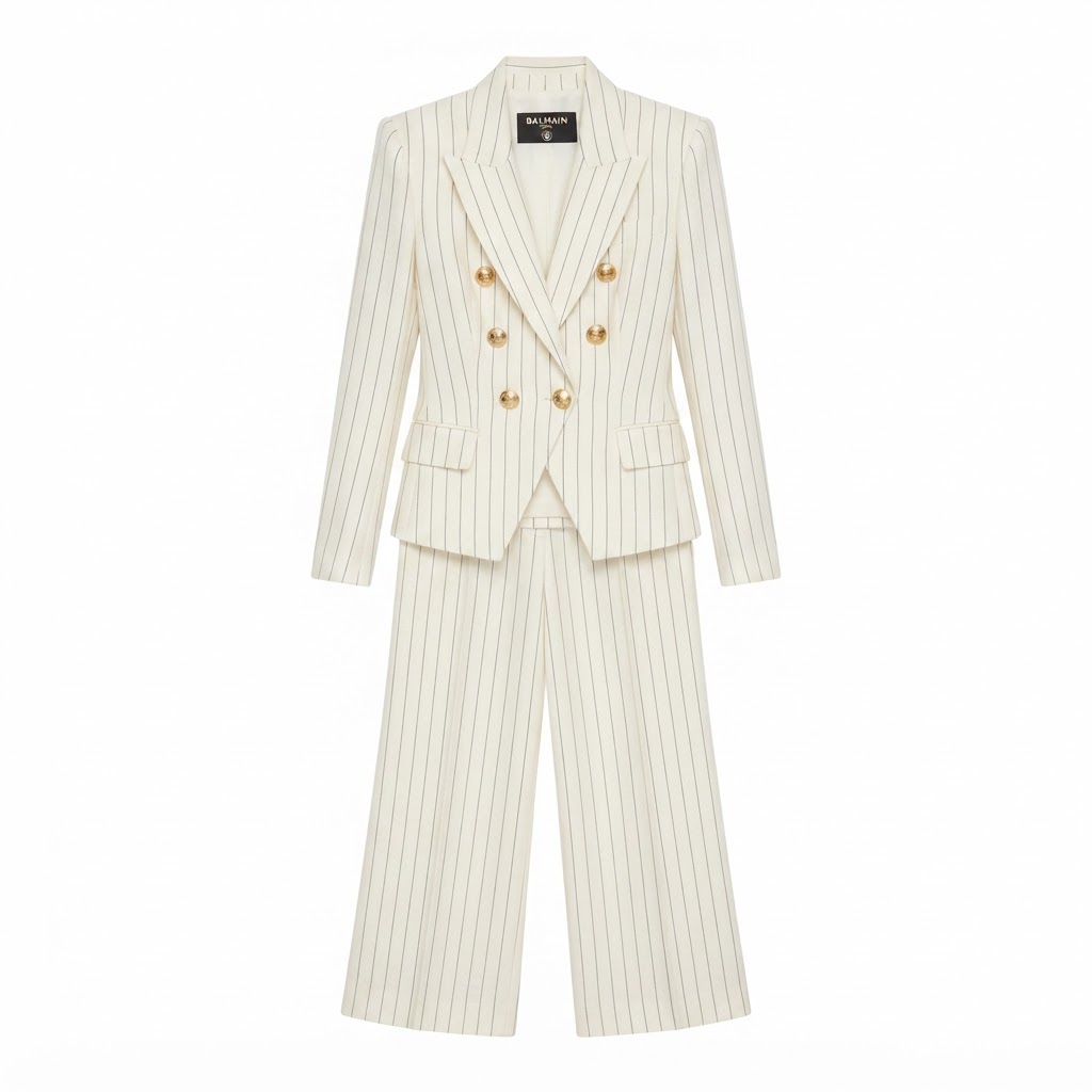 Balmain Pinstripe Blazer & Trousers Set