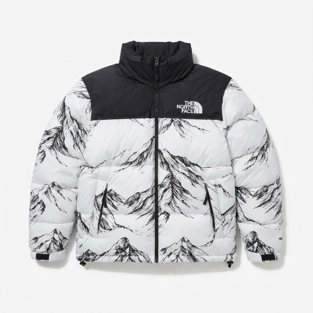 The North Face Nuptse 1996 Puffer Jacket — Topographic Print