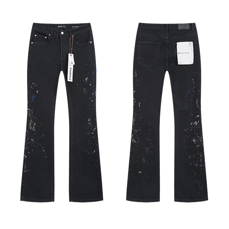 Purple Brand Silver Blue Paint Flare Jeans — Black (Women's)
