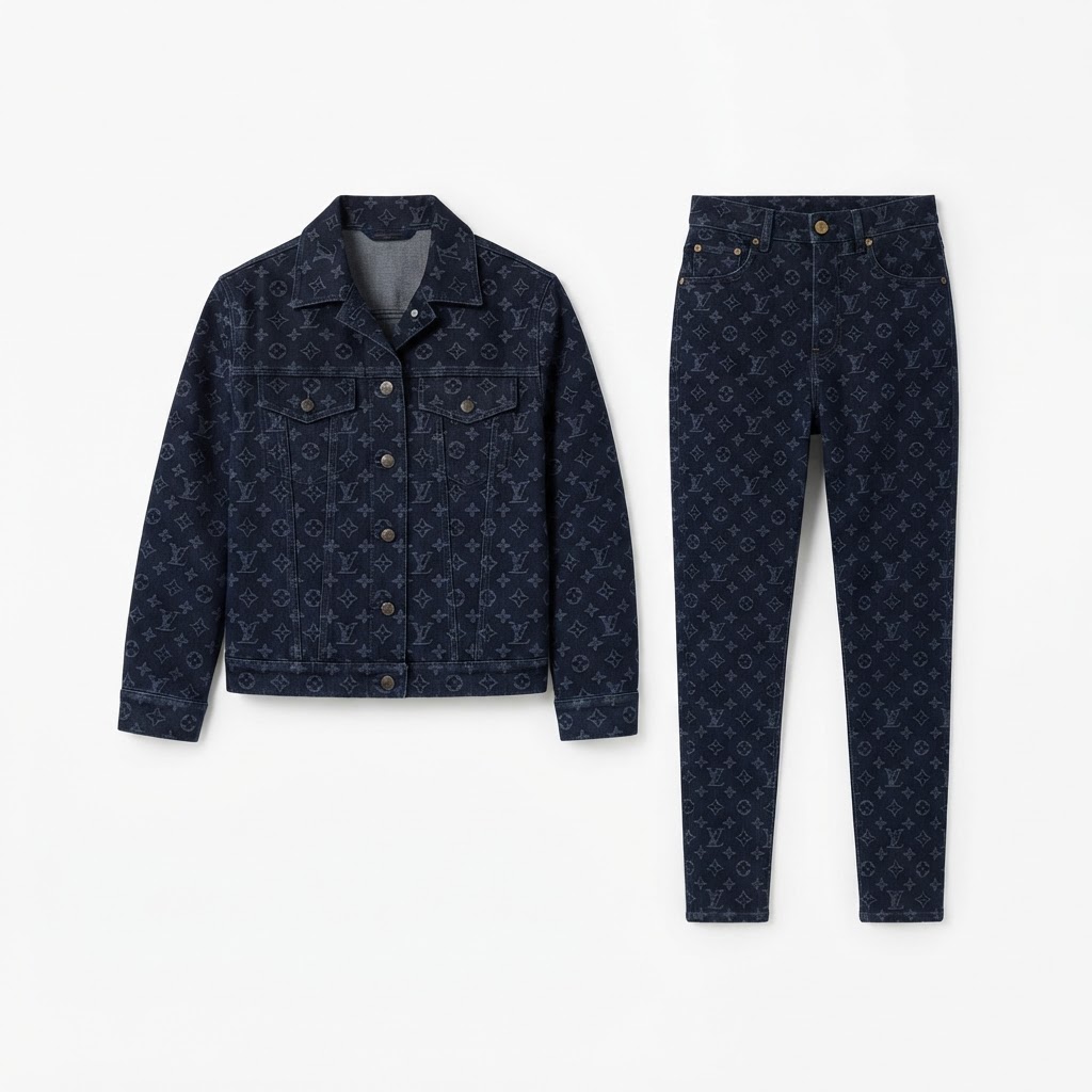 LV Monogram Denim Jacket & Jeans Co-Ord Set