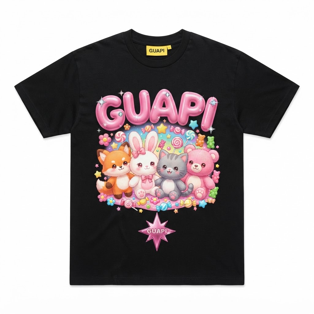 Guapi Tee — Plush Monsters Black