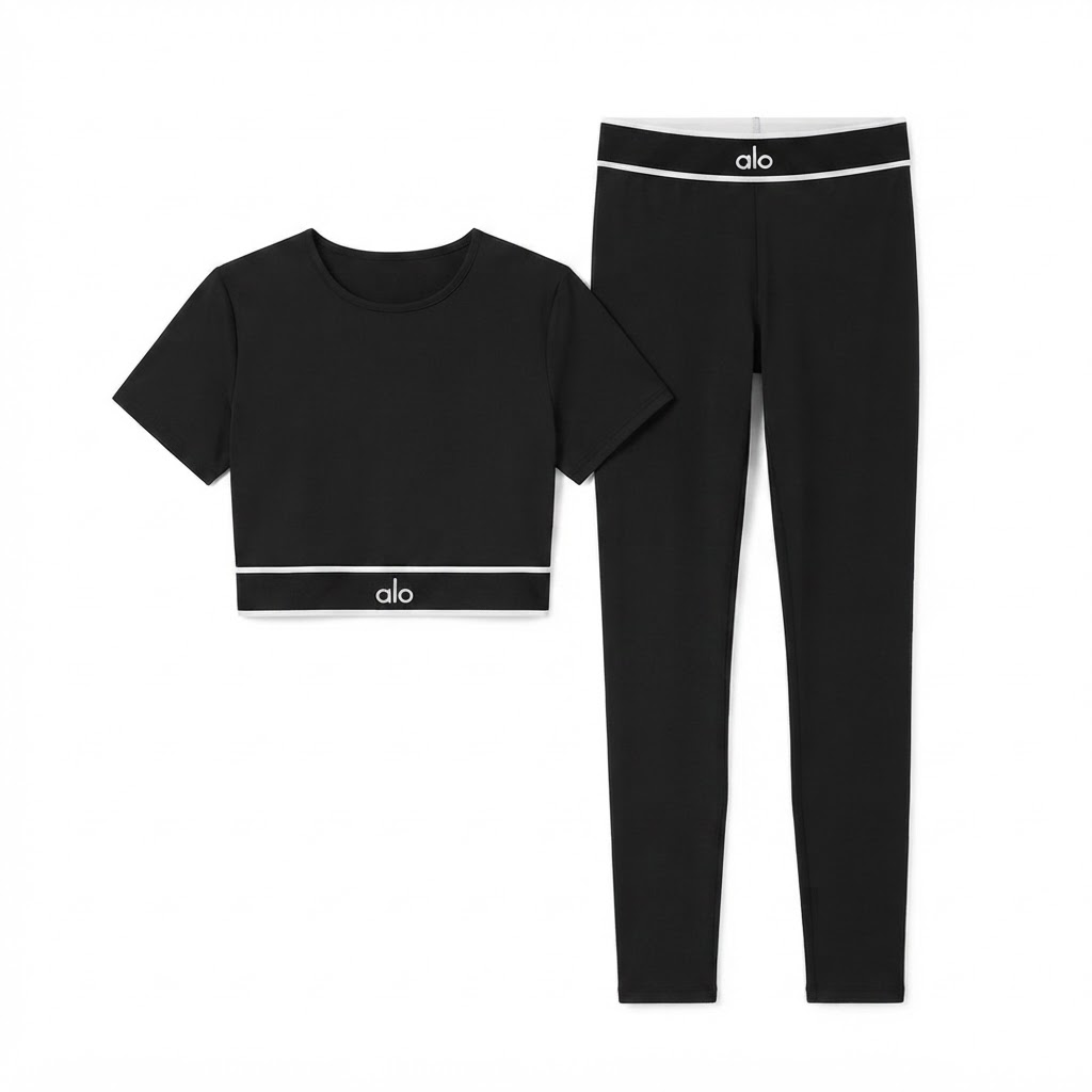 Alo Yoga Crop Tee & Leggings Set